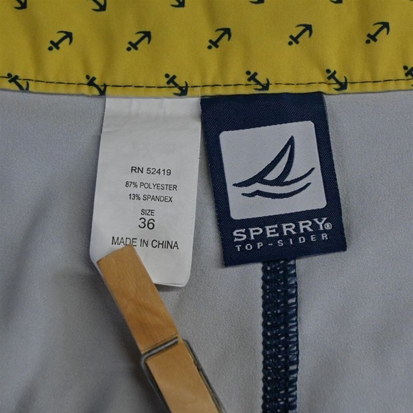 Sperry 36 x 8" Red Blue Stripe Linerless Hybrid Board Shorts - Picture 3 of 5